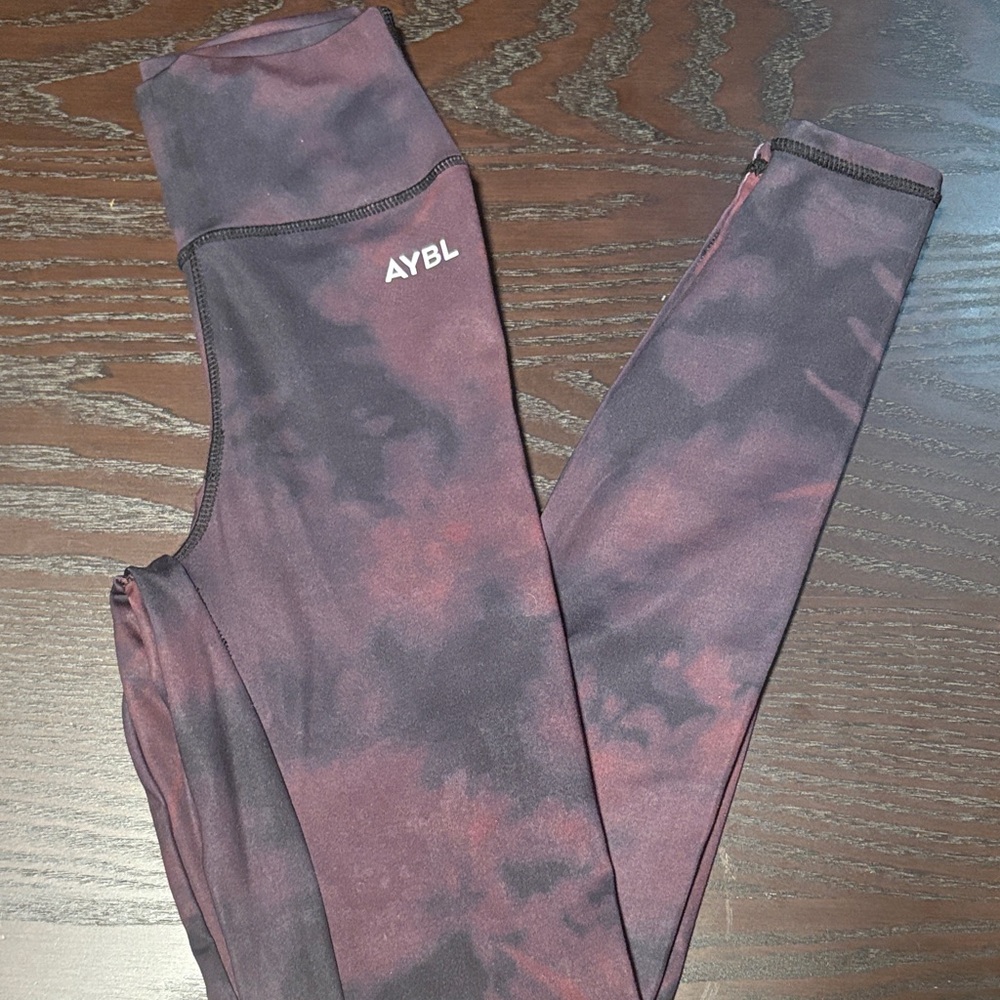 AYBL Leggings - Pink and Black Tie-Dye